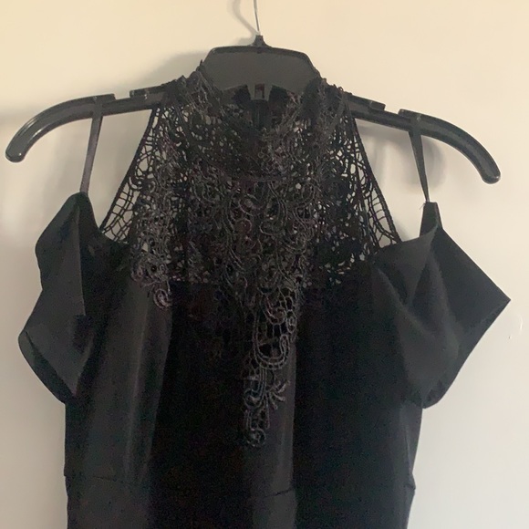 Gorgeous black dress with lace mock neck - Picture 2 of 2